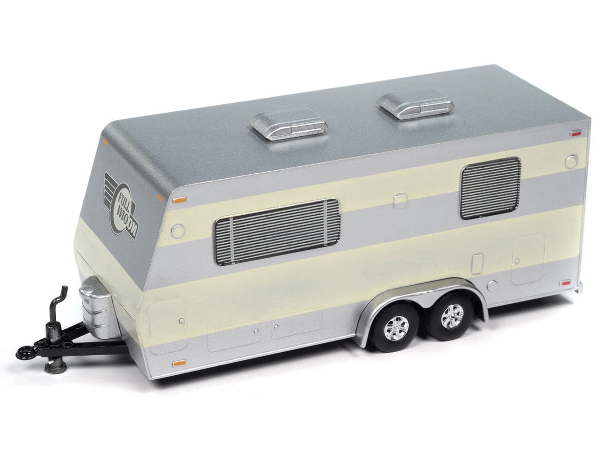 1953 Buick Super Cream with Travel Trailer Limited Edition "Tow & Go" Series 1/64 Diecast Model Car by Johnny Lightning-1
