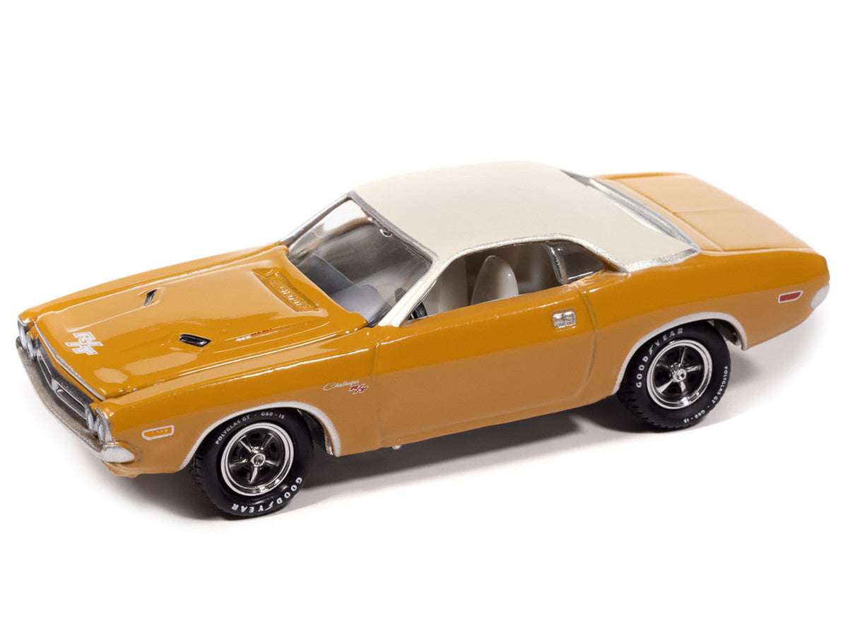 1971 Dodge Challenger R/T Butterscotch with White Top and Interior "Classic Gold Collection" 1/64 Diecast Model Car by Johnny Lightning-1