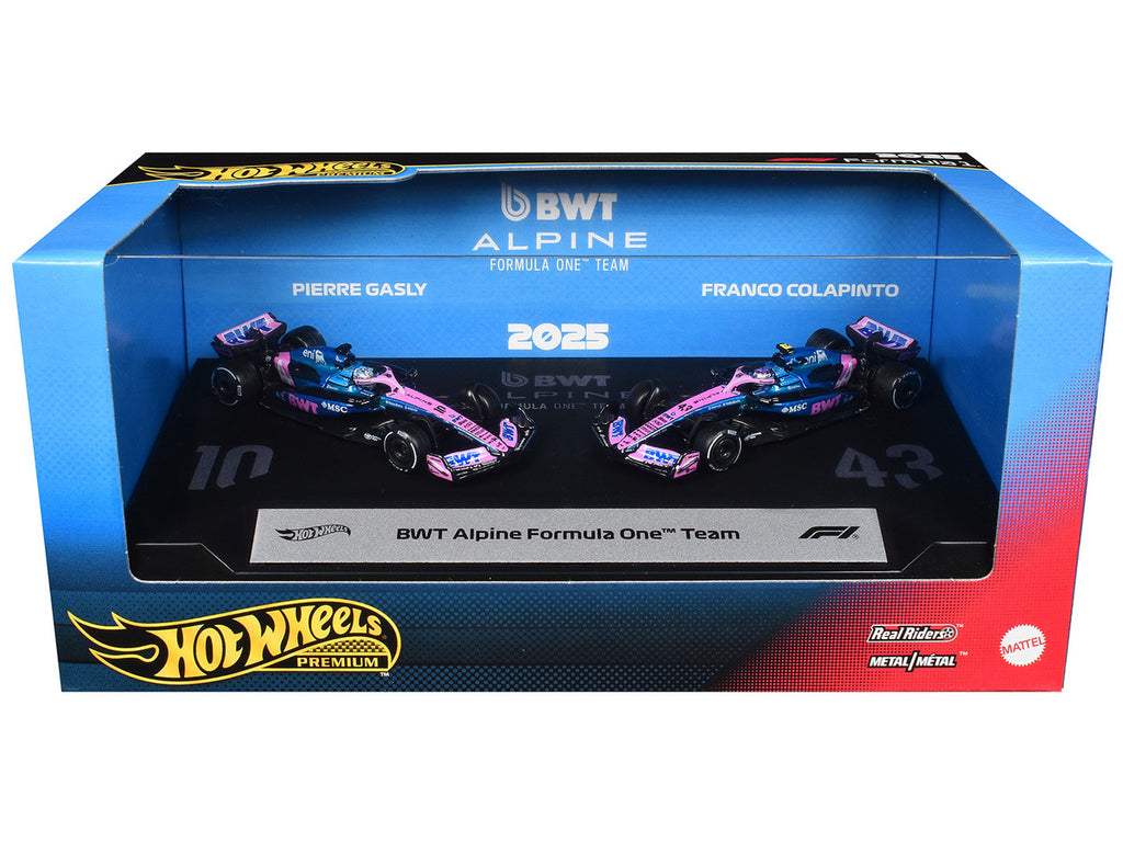 "BWT Alpine Formula One Team" Formula One F1 World Championship (2025) 2 Piece Set Diecast Model Cars by Hot Wheels-2