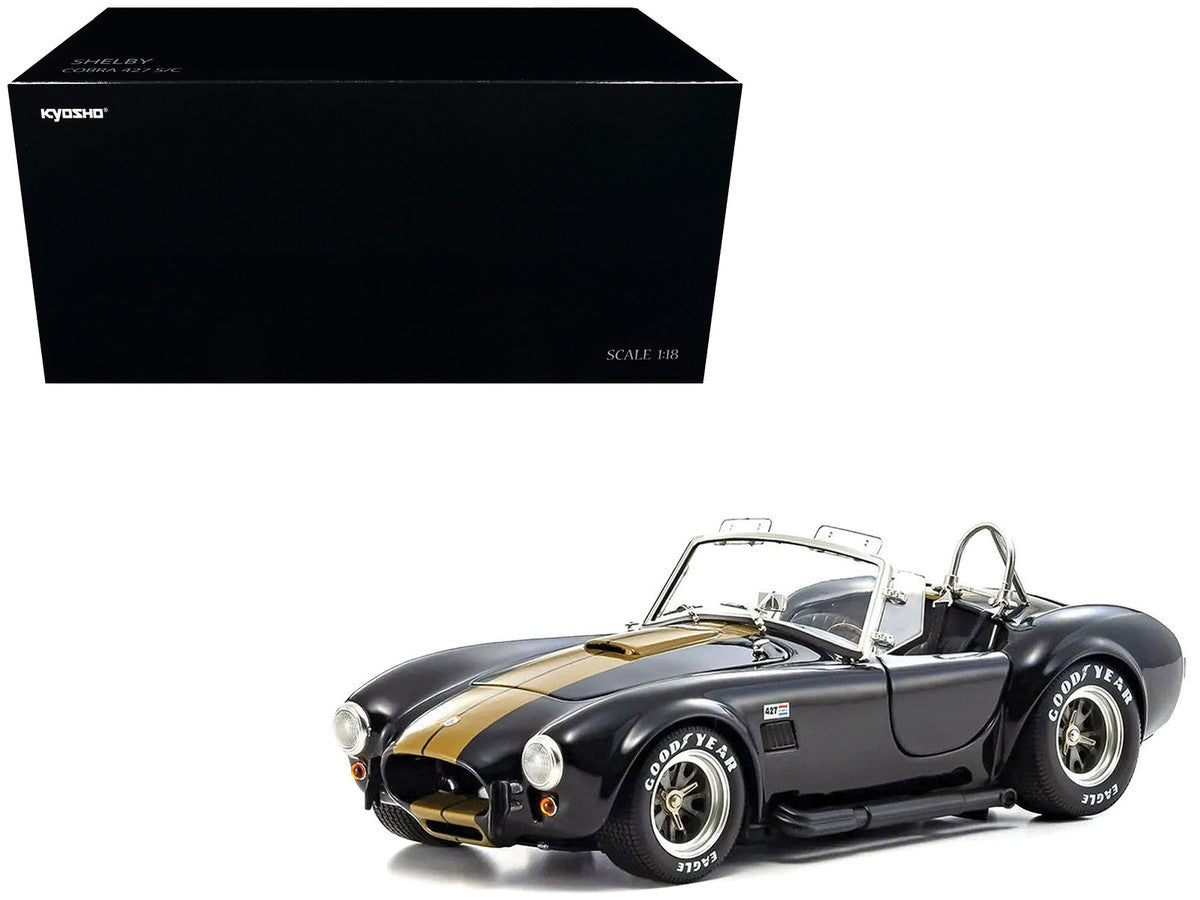 Kyosho Shelby Cobra 427 S/C 1/18 Diecast Model Black Gold Stripes-4