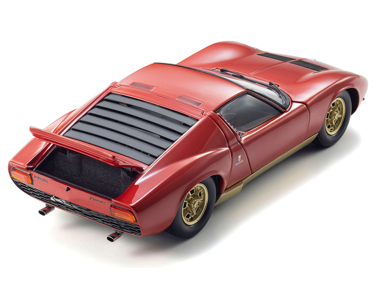 Kyosho 1/18 Lamborghini Miura P 400 Red Gold Diecast Model Car-3