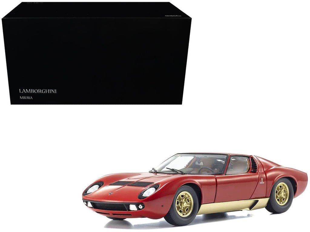 Kyosho 1/18 Lamborghini Miura P 400 Red Gold Diecast Model Car-4