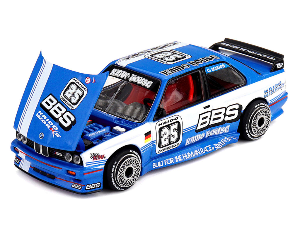 BMW M3 "Kaido Touring Champ V1" #25 Blue with White Stripes (Designed by Jun Imai) "Kaido House" Special 1/64 Diecast Model Car by Mini GT-2