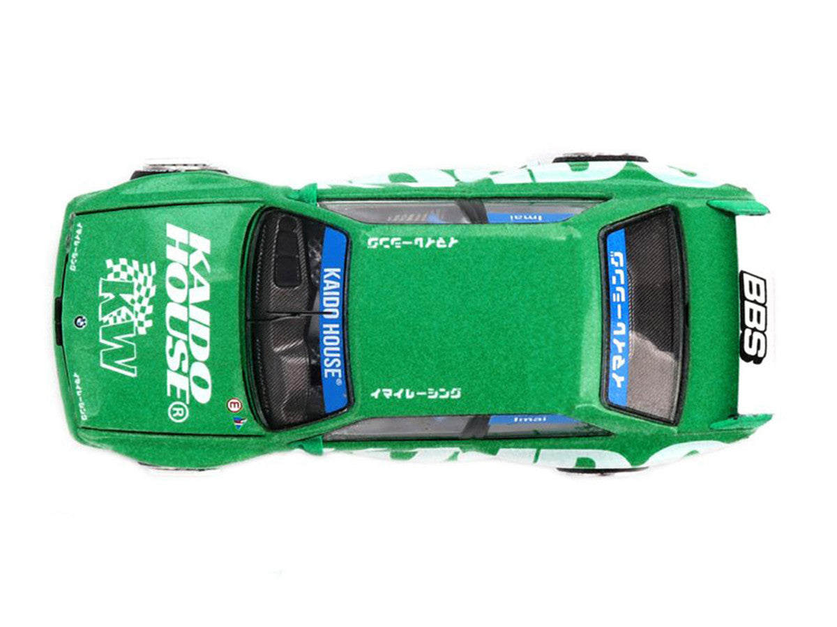 BMW M3 "Kaido Works V2" Green Metallic with Graphics (Designed by Jun Imai) "Kaido House" Special 1/64 Diecast Model Car by Mini GT-1