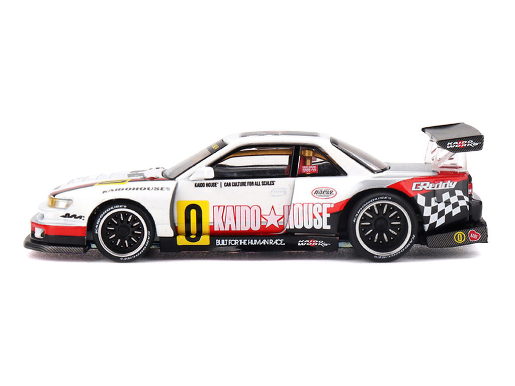 Nissan Silvia S13-R "Circuit Spec V1" RHD (Right Hand Drive) White with Graphics (Designed by Jun Imai) "Kaido House" Special 1/64 Diecast Model Car by Mini GT-1