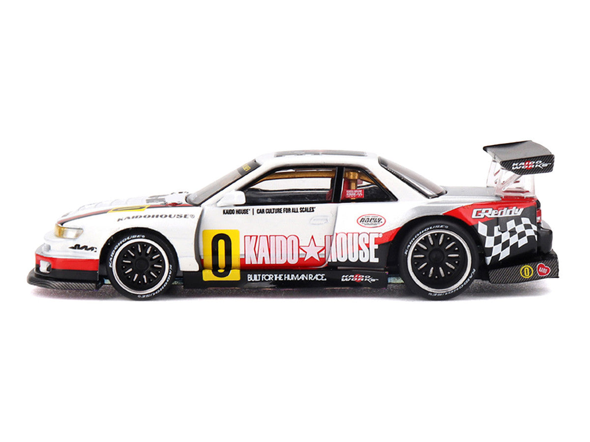 Nissan Silvia S13-R "Circuit Spec V1" RHD (Right Hand Drive) White with Graphics (Designed by Jun Imai) "Kaido House" Special 1/64 Diecast Model Car by Mini GT-1