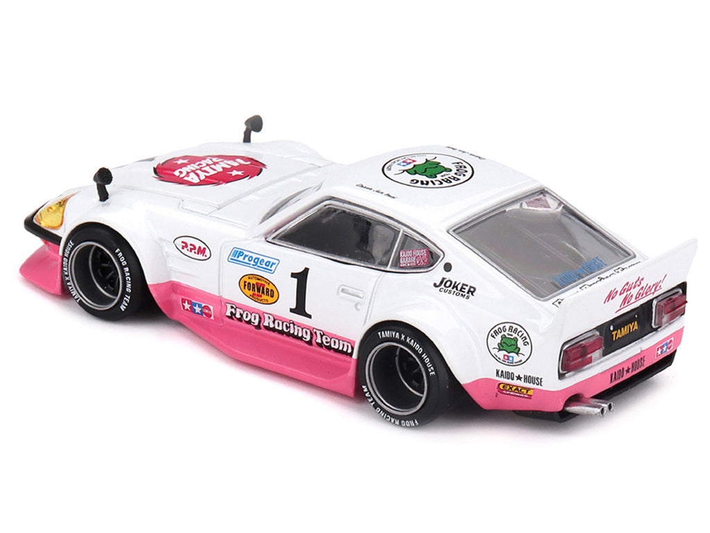 Nissan Fairlady Z RHD (Right Hand Drive) #1 "Tamiya Racing - Frog Racing Team" White and Pink (Designed by Jun Imai) "Kaido House" Special 1/64 Diecast Model Car by Mini GT-3