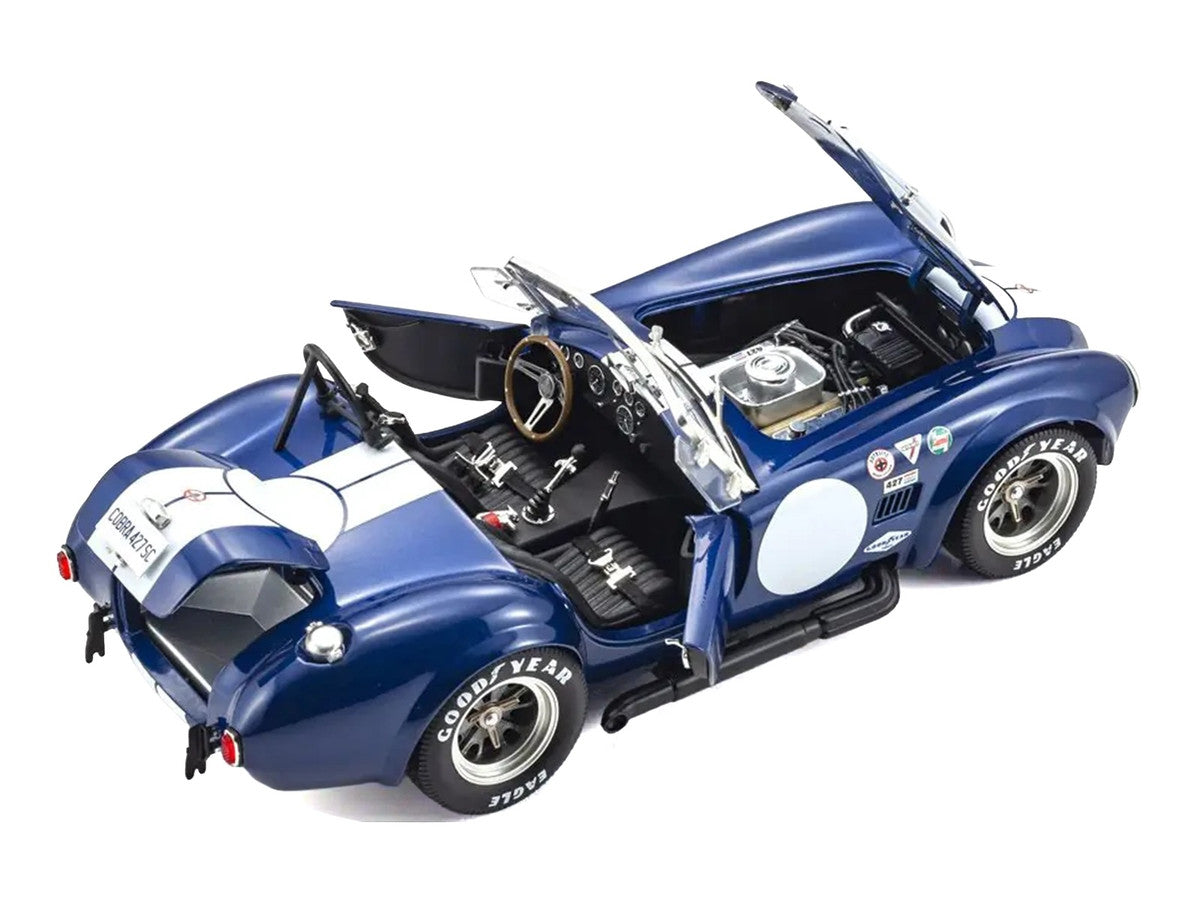 Kyosho Shelby Cobra 427 S/C 1/18 Diecast Blue White Stripes Model-3