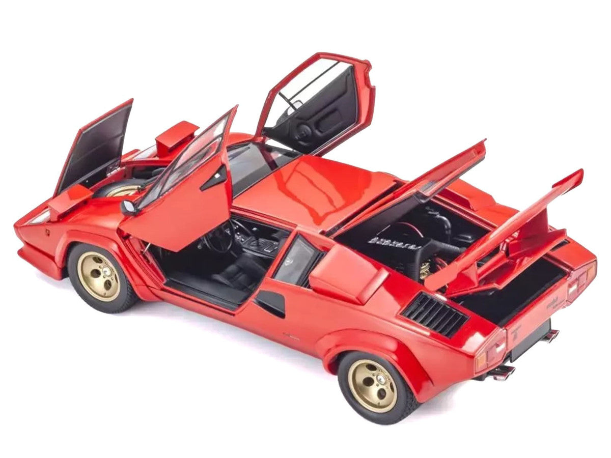 Kyosho Lamborghini Countach LP5000 Quattrovalvole 1/18 Diecast Model Red Gold Wheels-0