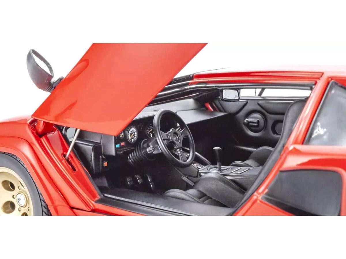 Kyosho Lamborghini Countach LP5000 Quattrovalvole 1/18 Diecast Model Red Gold Wheels-3