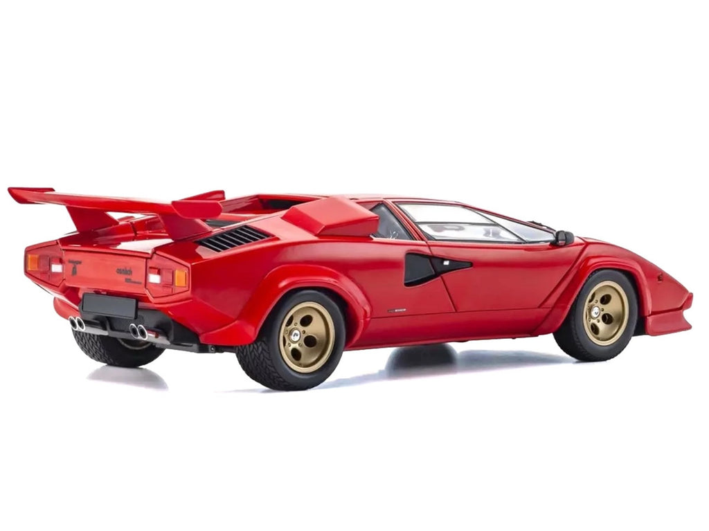 Kyosho Lamborghini Countach LP5000 Quattrovalvole 1/18 Diecast Model Red Gold Wheels-2