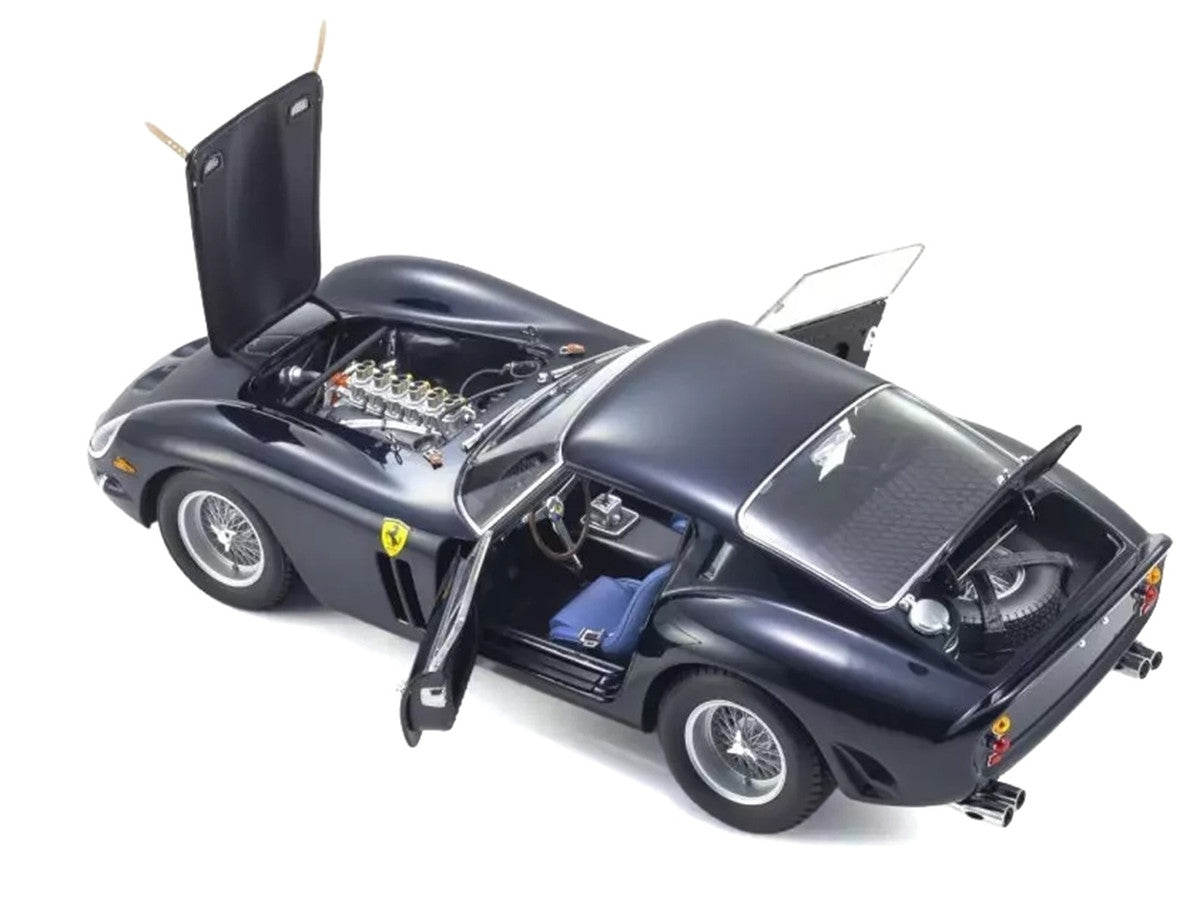 Ferrari 250 GTO 1/18 Diecast Model Car Dark Blue Metallic Kyosho-2