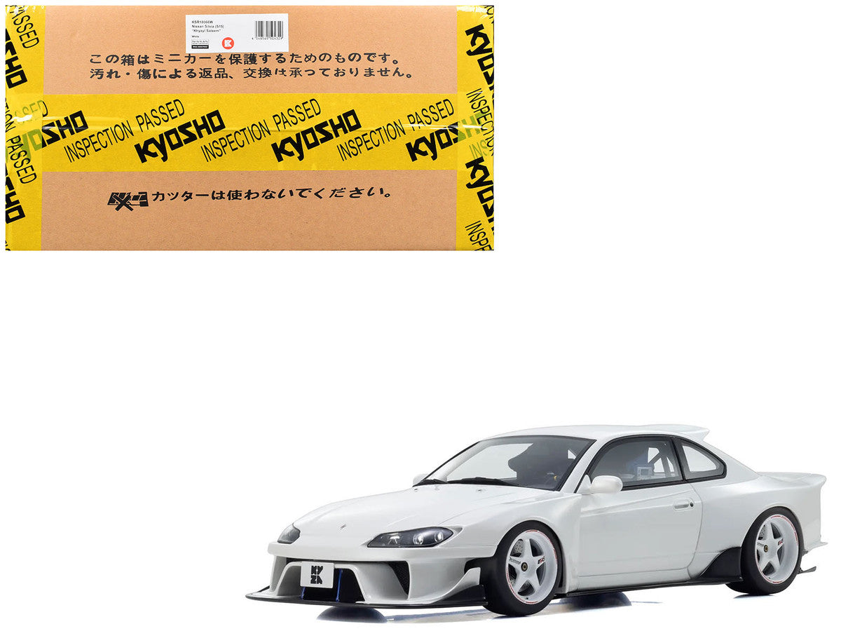 Kyosho 1/18 Nissan Silvia S15 Khyzyl Saleem White Model Car Resin-4