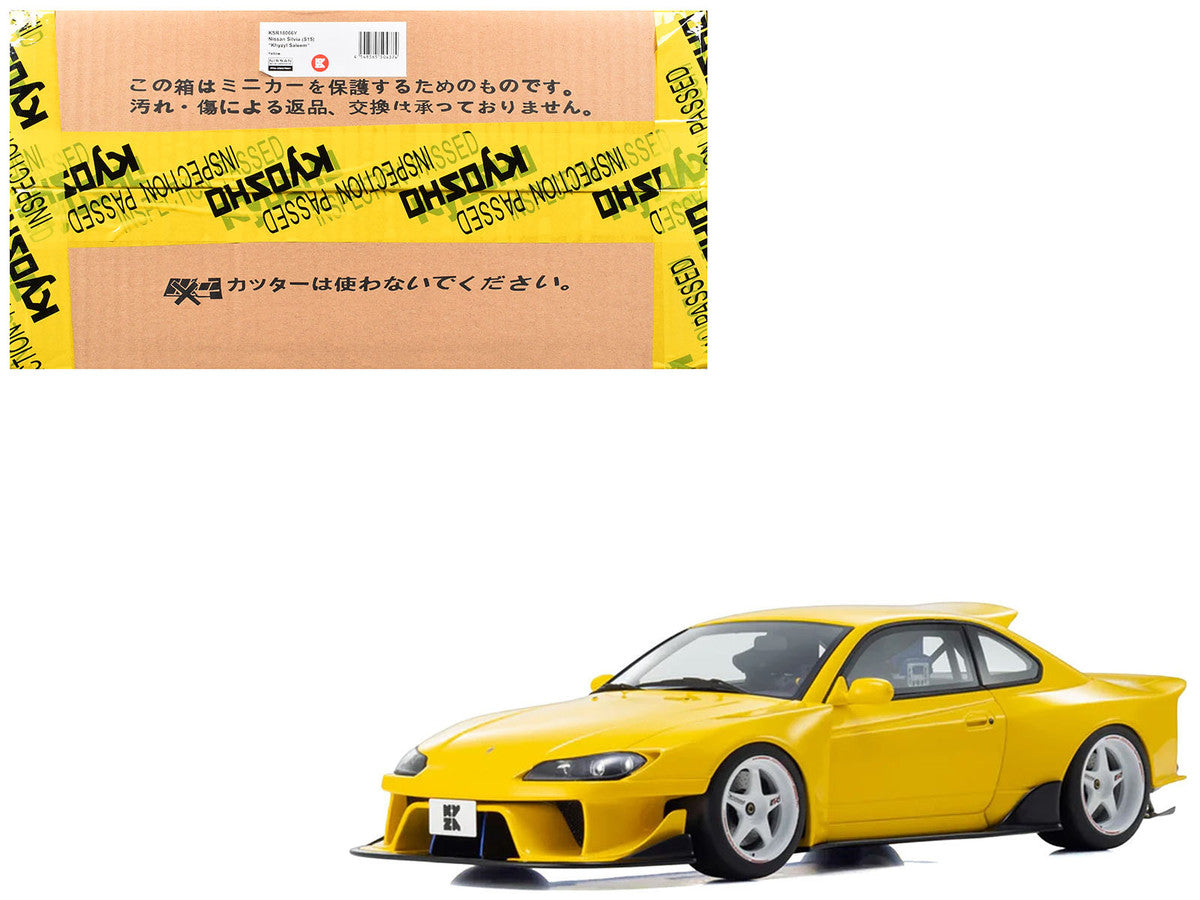 Kyosho 1/18 Nissan Silvia S15 Khyzyl Saleem Yellow Model Car Resin-4