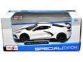 2020 Chevrolet Corvette Stingray Coupe White with Black Stripes "Special Edition" Series 1/24 Diecast Model Car by Maisto-0