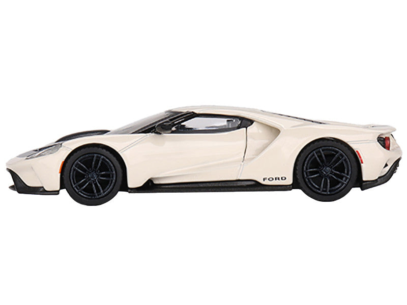Ford GT "1964 Prototype Heritage Edition" Wimbledon White with Black Hood and Stripe Limited Edition to 2400 pieces Worldwide 1/64 Diecast Model Car by Mini GT-0