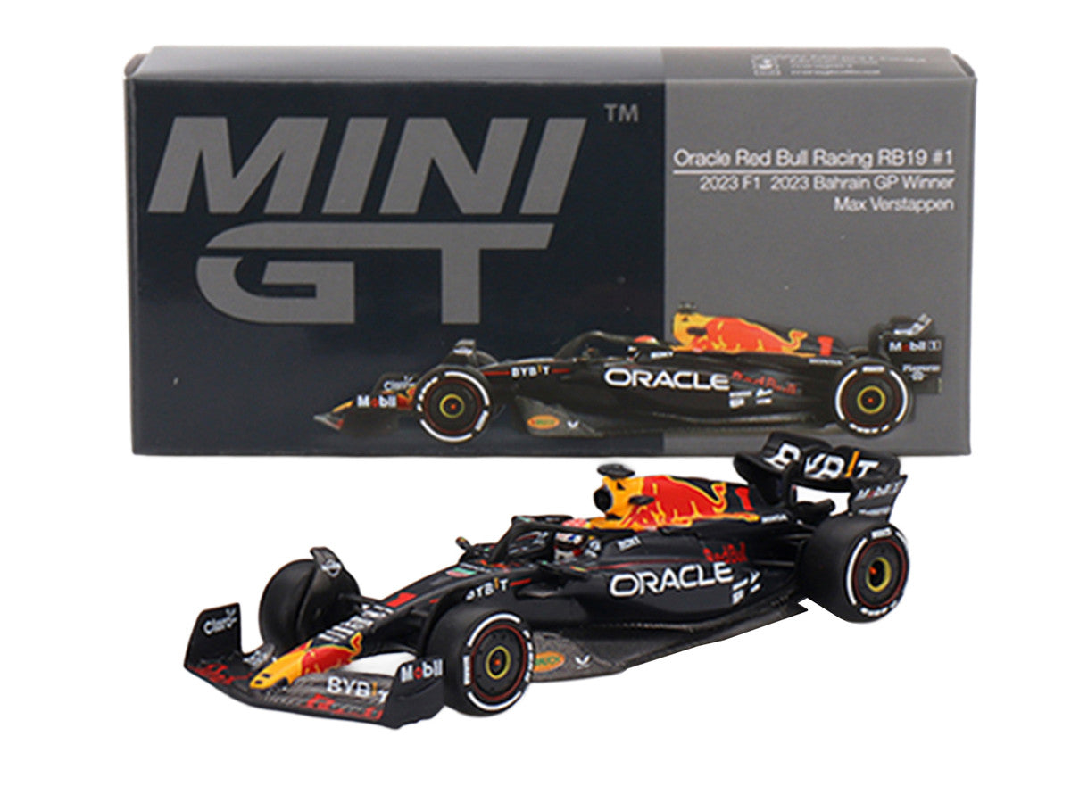 Red Bull Racing RB19 #1 Max Verstappen Winner Formula One F1 "Bahrain GP" (2023) Limited Edition 1/64 Die Cast Model Car by Mini GT-4