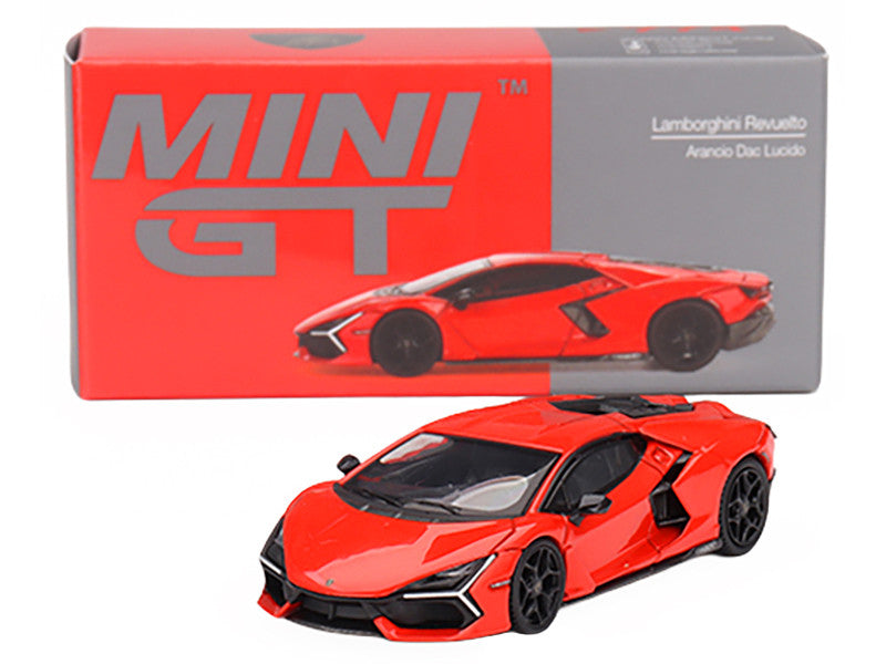 Lamborghini Revuelto Arancio Dac Lucido Orange Limited Edition to 7680 pieces Worldwide 1/64 Diecast Model Car by Mini GT-1