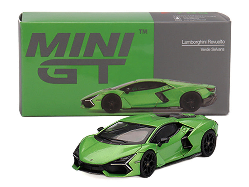Lamborghini Revuelto Verde Selvans Green Metallic Limited Edition 1/64 Diecast Model Car by Mini GT-2