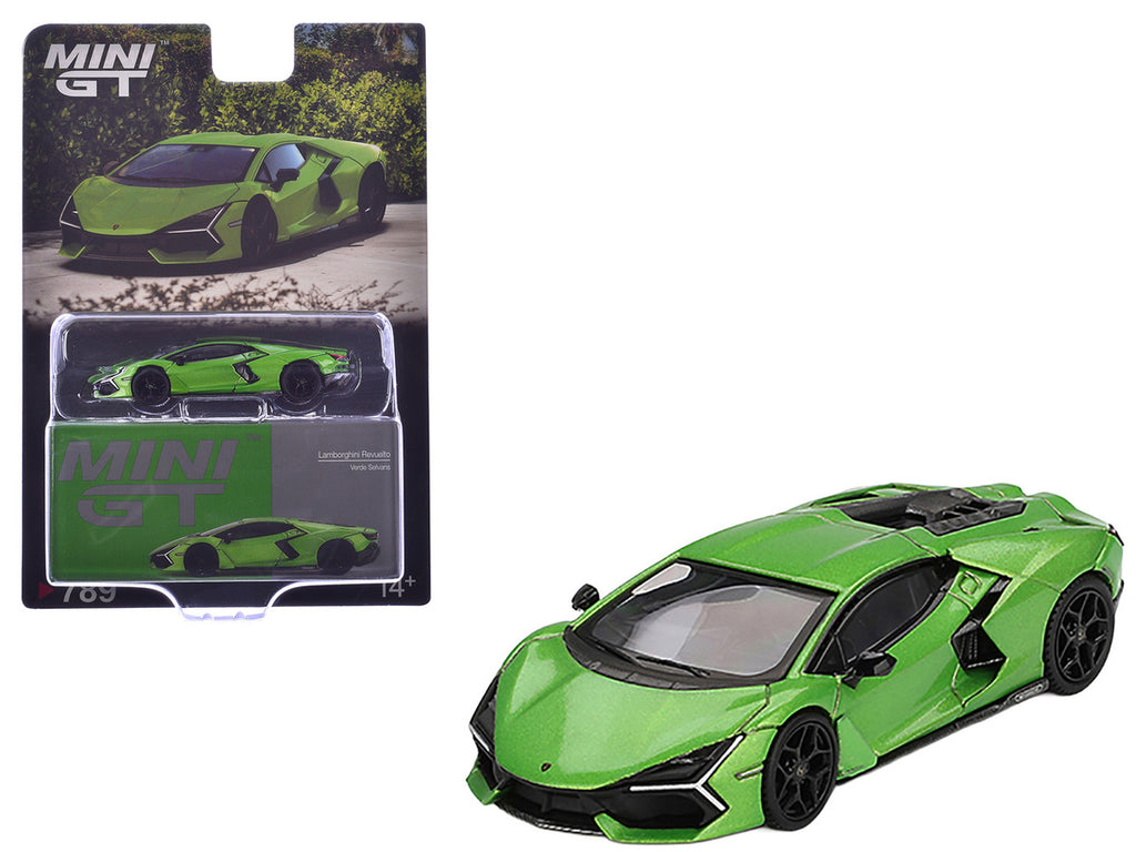 Lamborghini Revuelto Verde Selvans Green Metallic Limited Edition 1/64 Diecast Model Car by Mini GT-3