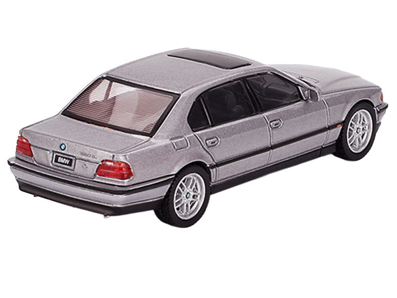 BMW 750IL Aspen Silver Metallic with Sun Roof Limited Edition 1/64 Diecast Model Car by Mini GT-2