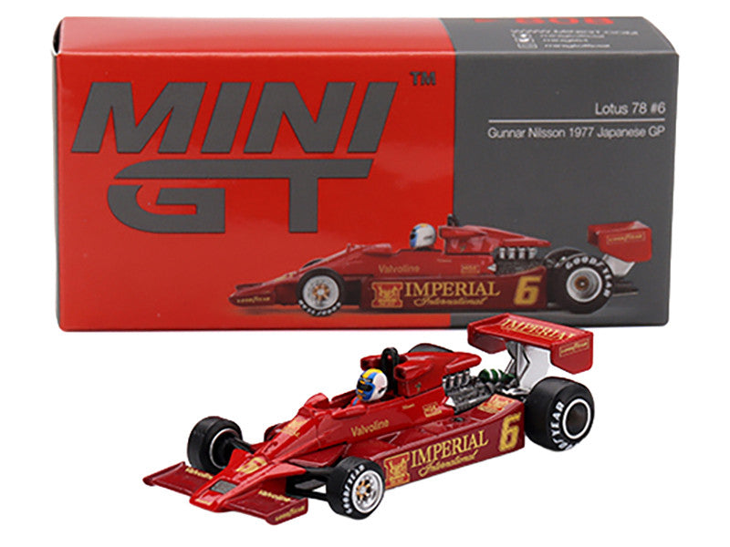 Lotus 78 #6 Gunnar Nilsson "John Player Team Lotus" Formula One F1 "Japanese GP" (1977) Limited Edition 1/64 Diecast Model Car by Mini GT-2