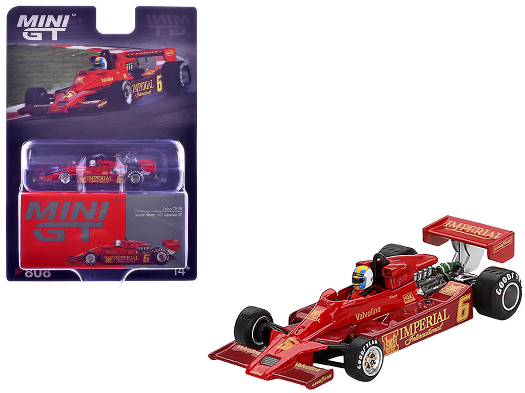 Lotus 78 #6 Gunnar Nilsson "John Player Team Lotus" Formula One F1 "Japanese GP" (1977) Limited Edition 1/64 Diecast Model Car by Mini GT-3