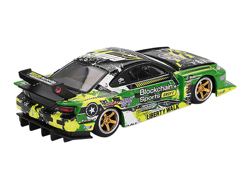 Nissan "LB-Super Silhouette" S15 SILVIA RHD (Right Hand Drive) #555 "V2" Yukio Fausto "Formula Drift Japan" (2024) Limited Edition 1/64 Diecast Model Car by Mini GT-0