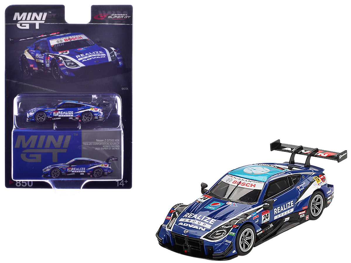 Nissan Z GT500 #24 Daiki Sasaki - Kohei Hirate "Kondo Racing - Realize Group" "Super GT Series" (2023) Limited Edition 1/64 Diecast Model Car by Mini GT-2