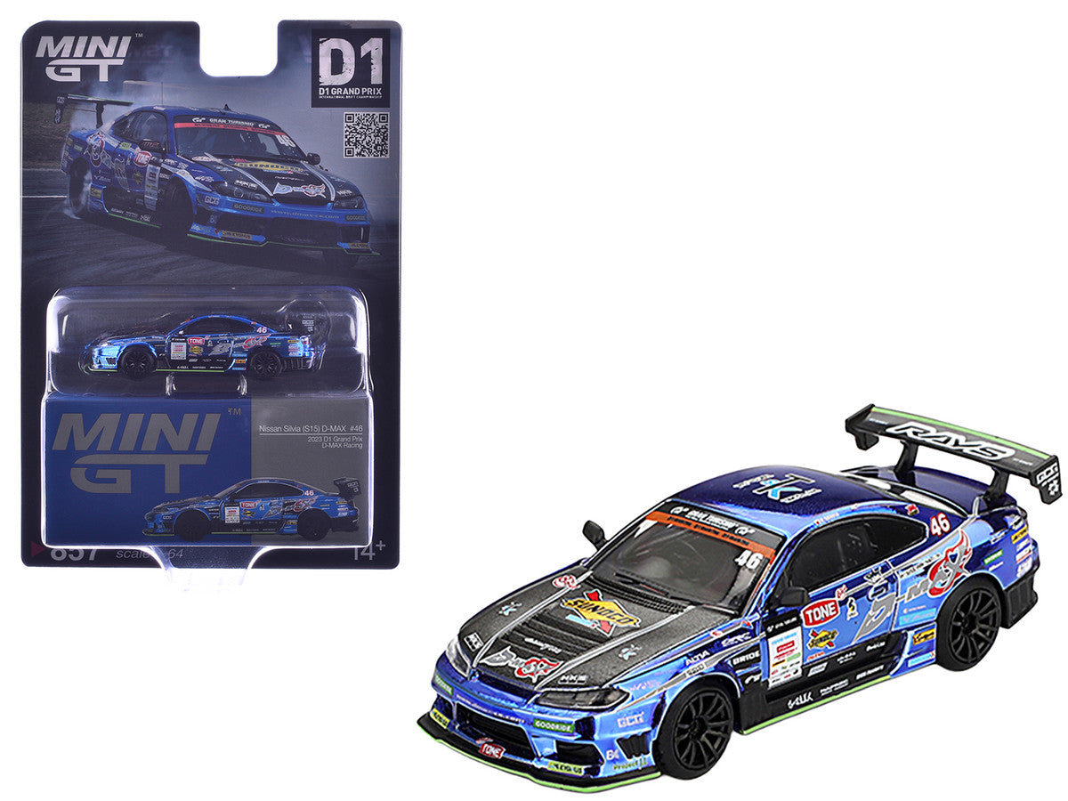 Nissan Silvia (S15) D-MAX RHD (Right Hand Drive) #46 Masao Suenaga "D-MAX Racing" "D1 Grand Prix" (2023) Limited Edition 1/64 Diecast Model Car by Mini GT-2