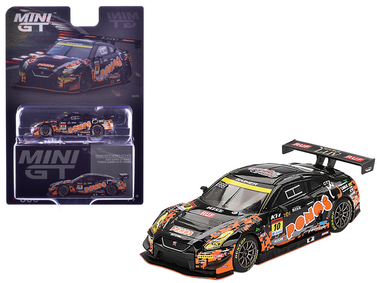 Nissan GT-R NISMO GT3 #10 Hironobu Yasuda - Riki Okusa "PONOS GAINER" "Super GT Series" (2023) Limited Edition 1/64 Diecast Model Car by Mini GT-2