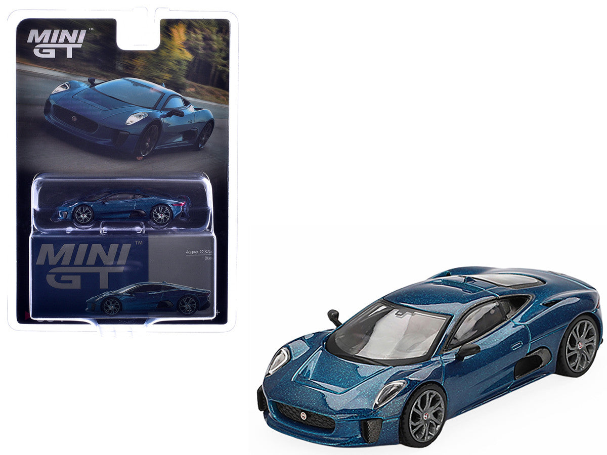 Jaguar C-X75 Blue Metallic Limited Edition 1/64 Diecast Model Car by Mini GT-3
