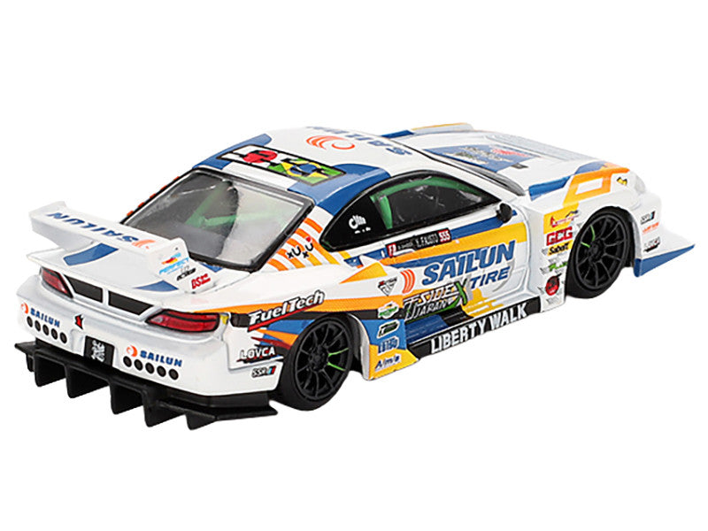Nissan "LB-Super Silhouette" S15 SILVIA RHD (Right Hand Drive) #555 Yukio Fausto "Formula Drift Japan" (2023) Limited Edition 1/64 Diecast Model Car by Mini GT-1
