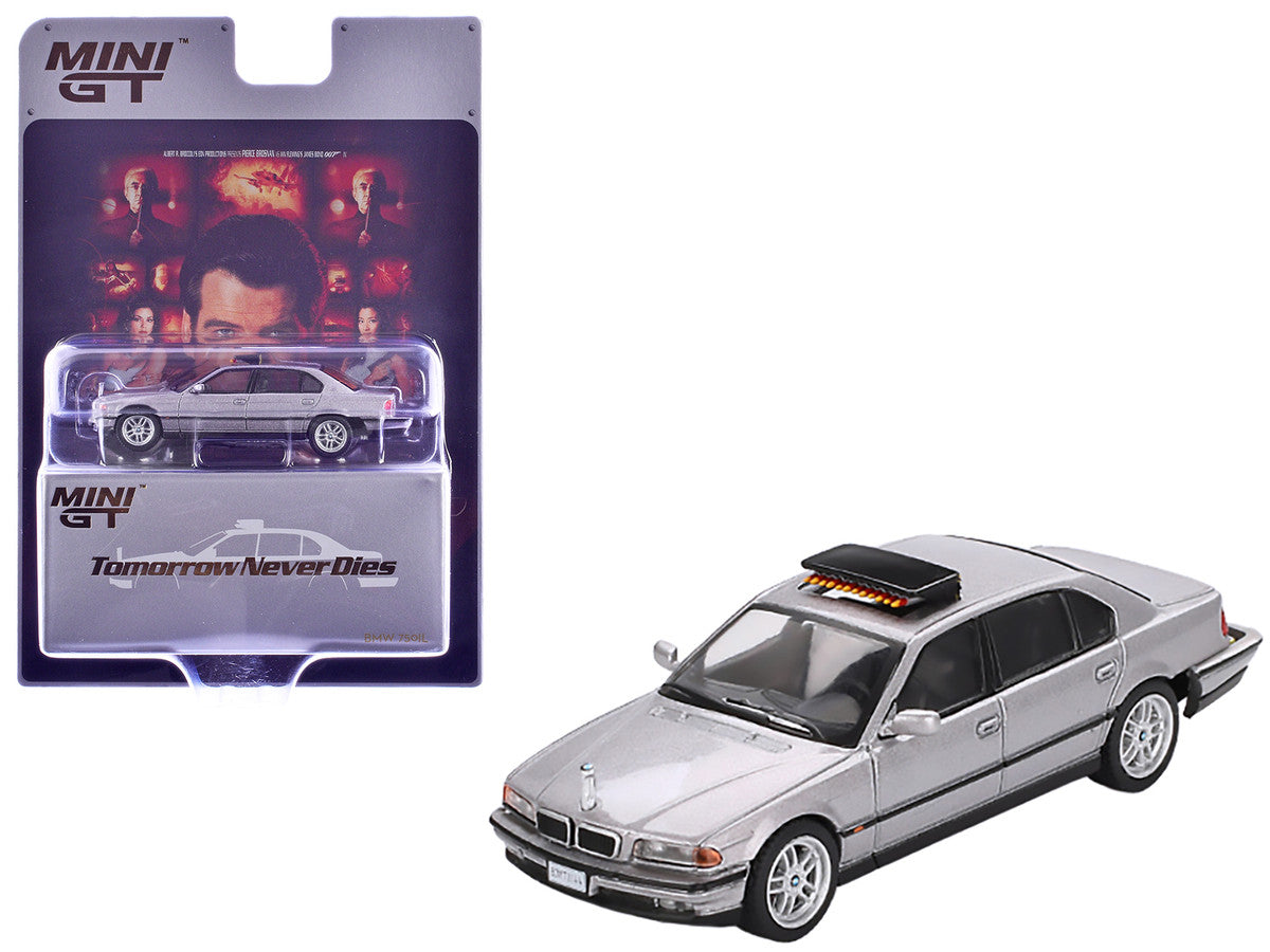 BMW 750IL Gray Metallic 007 James Bond "Tomorrow Never Dies" (1997) Movie Limited Edition 1/64 Diecast Model Car by Mini GT-2
