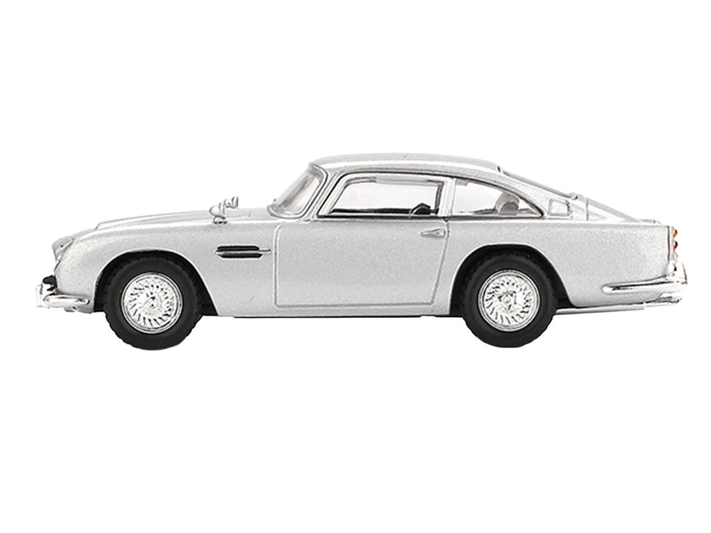 Aston Martin DB5 RHD (Right Hand Drive) Birch Silver Metallic (Damaged) 007 James Bond "Skyfall" (2012) Movie Limited Edition 1/64 Diecast Model Car by Mini GT-2