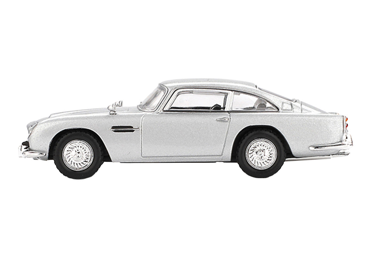 Aston Martin DB5 RHD (Right Hand Drive) Birch Silver Metallic (Damaged) 007 James Bond "Skyfall" (2012) Movie Limited Edition 1/64 Diecast Model Car by Mini GT-2