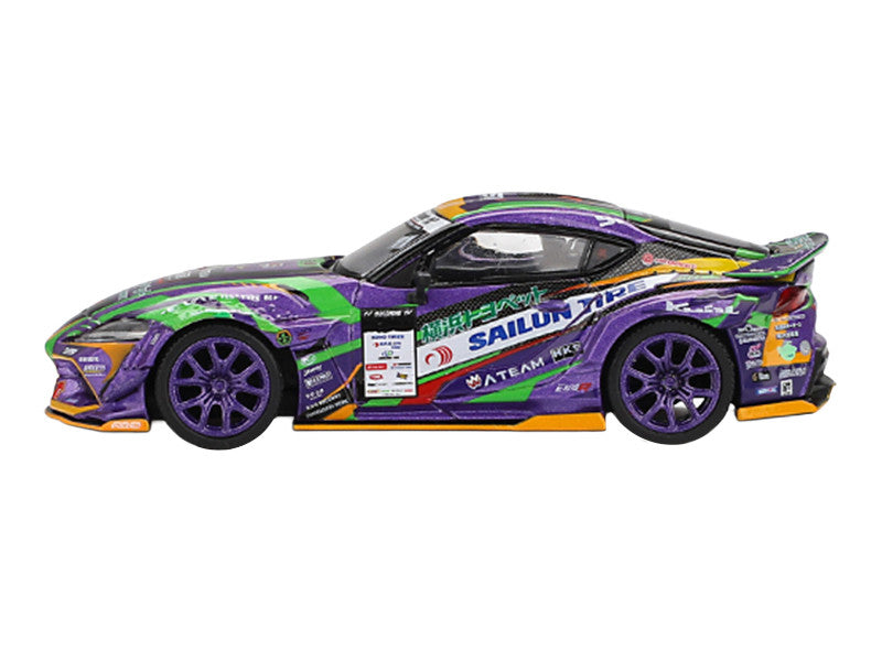 Toyota GR Supra KUHL RHD (Right Hand Drive) #91 Shingo Hatanaka "Evangelion Racing" "D1 Grand Prix" (2021) Limited Edition 1/64 Diecast Model Car by Mini GT-0