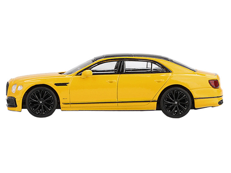 Bentley Flying Spur Monaco Yellow with Black Top Limited Edition 1/64 Diecast Model Car by Mini GT-0