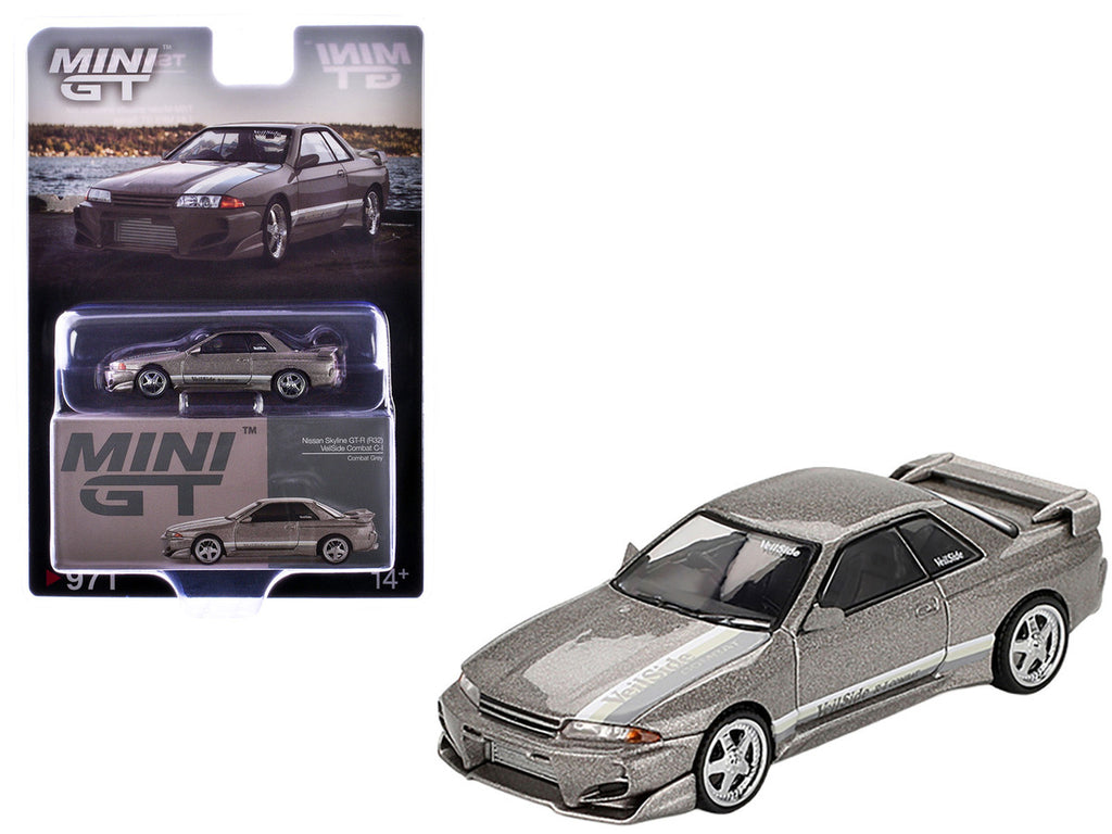 Nissan Skyline GT-R (R32) RHD (Right Hand Drive) "Veilside Combat C-I" Gray Metallic Limited Edition 1/64 Diecast Model Car by Mini GT-2