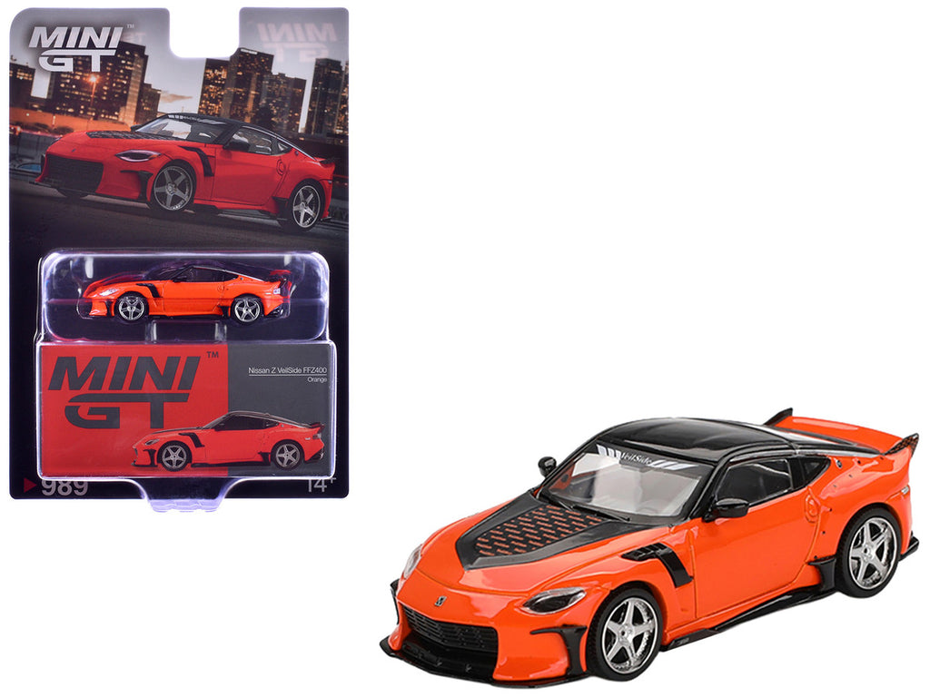 Nissan Z VeilSide FFZ400 Orange with Black Top Limited Edition 1/64 Diecast Model Car by Mini GT-2