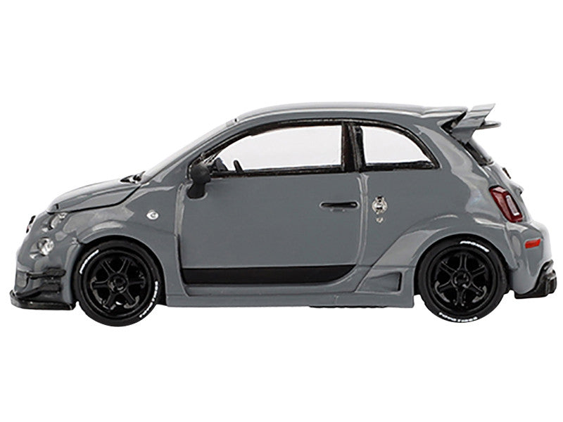 ABARTH 595 #49 "LB-Works x Abas Works" Gray Limited Edition 1/64 Diecast Model Car by Mini GT-0