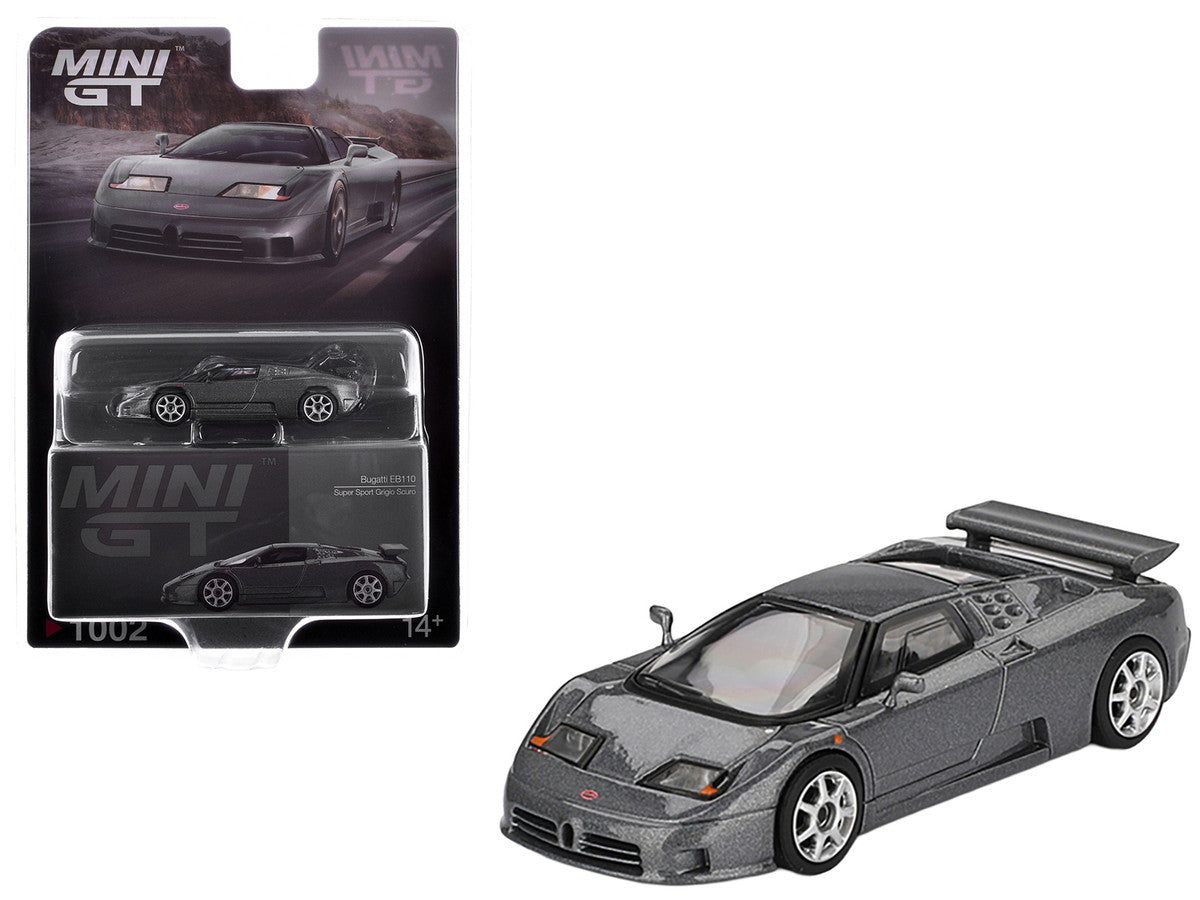 Bugatti EB110 Super Sport Grigio Scuro Dark Gray Metallic Limited Edition 1/64 Diecast Model Car by Mini GT-3