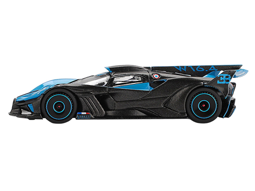 Bugatti Bolide Presentation Blue and Carbon Fiber Limited Edition 1/64 Diecast Model Car by Mini GT-2