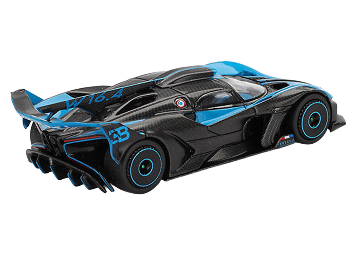 Bugatti Bolide Presentation Blue and Carbon Fiber Limited Edition 1/64 Diecast Model Car by Mini GT-3