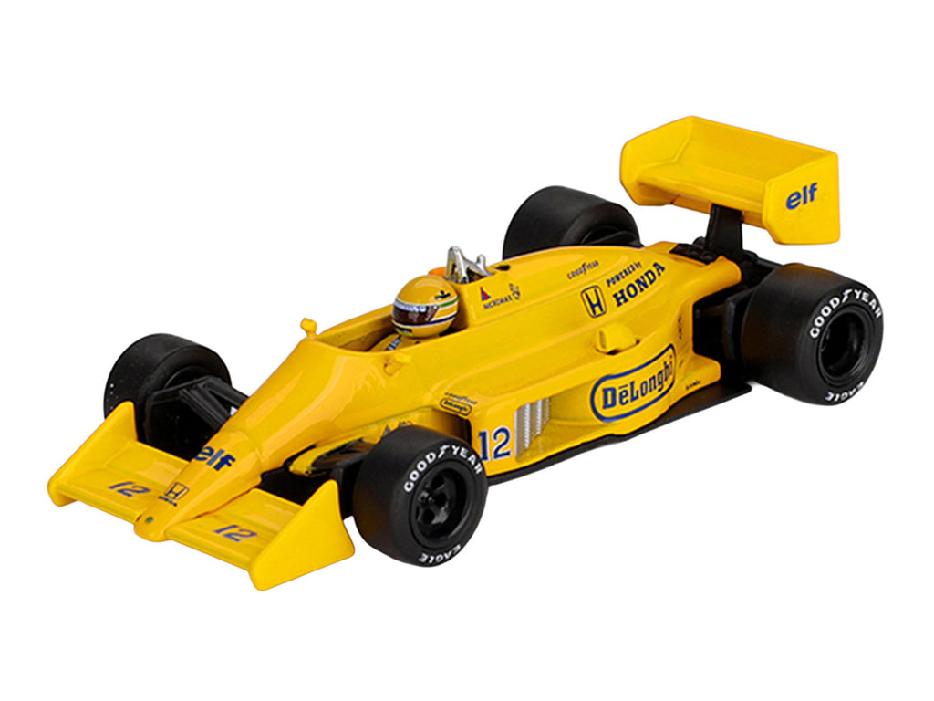 Lotus 99T #12 Ayrton Senna Winner Formula One F1 "Monaco GP" (1987) with Driver Figure Limited Edition 1/64 Die Cast Model Car by Mini GT-2