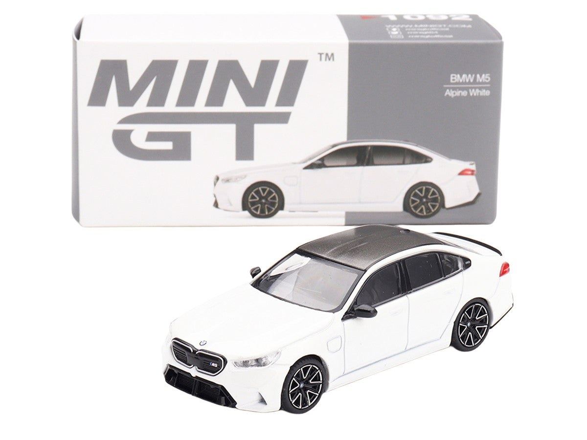 BMW M5 Alpine White with Carbon Top Limited Edition 1/64 Diecast Model Car by Mini GT-1
