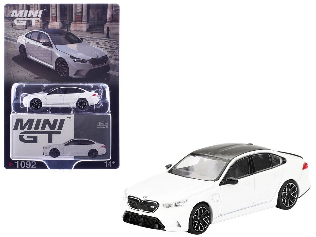 BMW M5 Alpine White with Carbon Top Limited Edition 1/64 Diecast Model Car by Mini GT-3