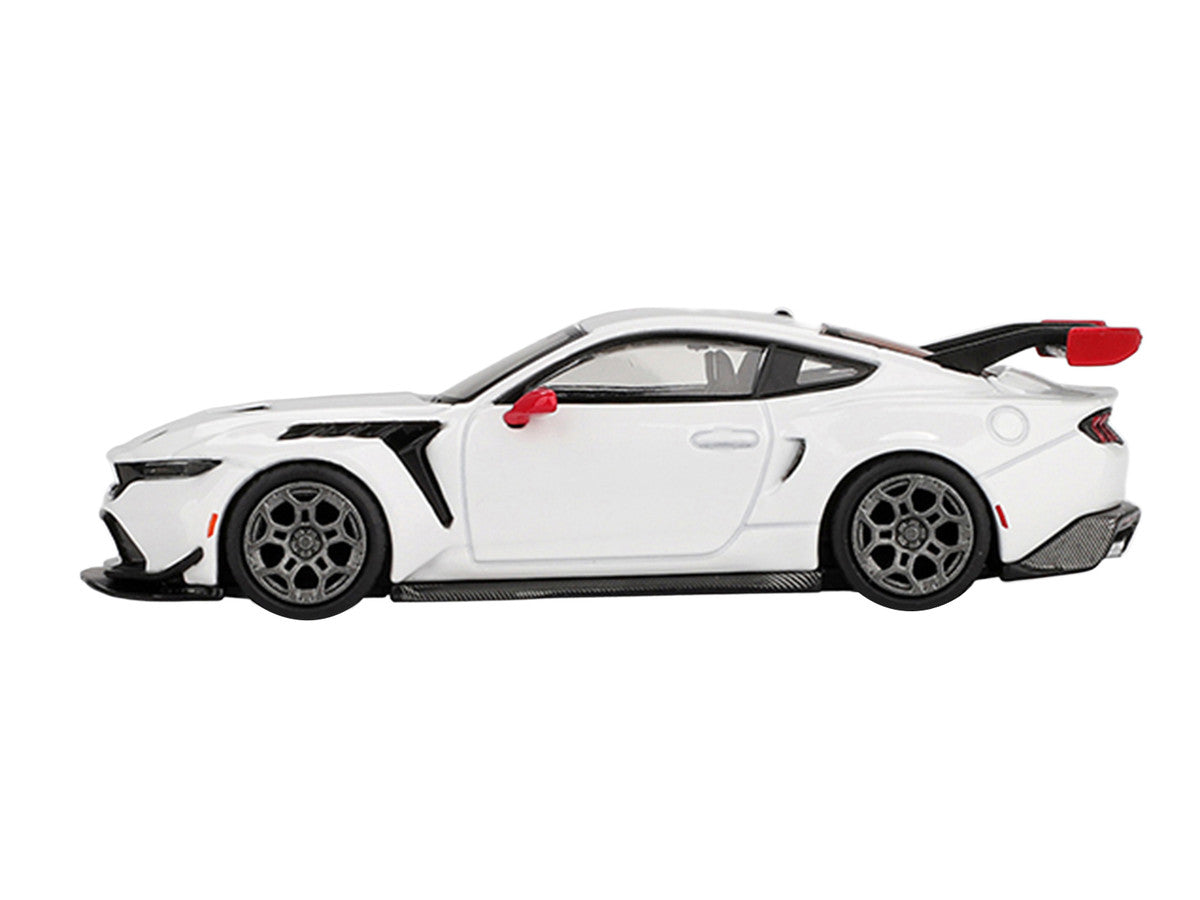 Ford Mustang GTD "Spirit of America" White with Red and Blue Stripes Limited Edition 1/64 Diecast Model Car by Mini GT-0