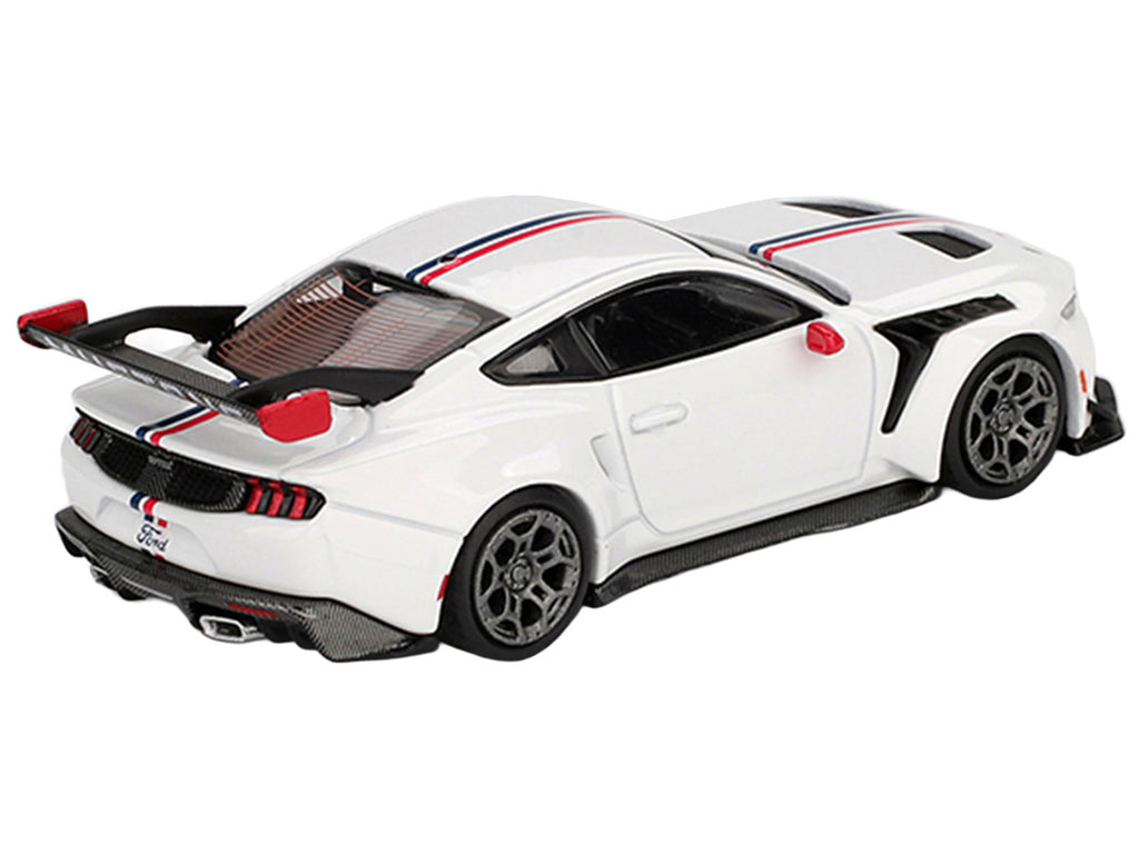 Ford Mustang GTD "Spirit of America" White with Red and Blue Stripes Limited Edition 1/64 Diecast Model Car by Mini GT-1