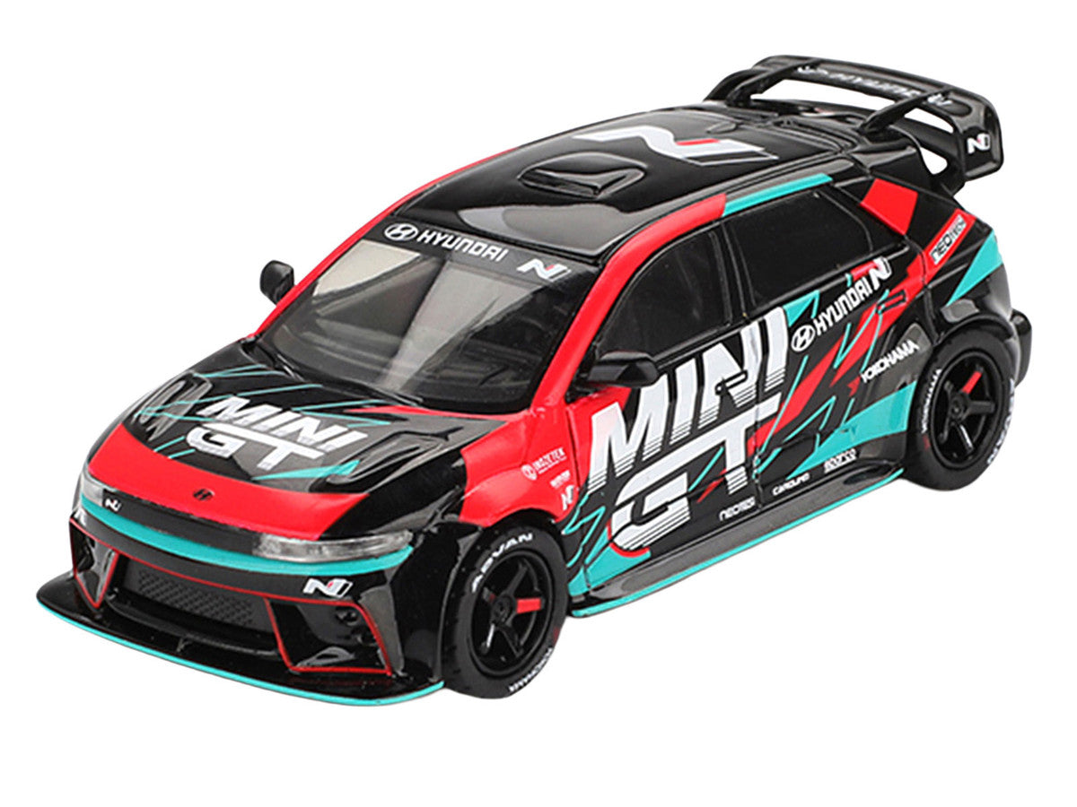 Hyundai Ioniq 5N RS-01T "Mini GT" Black with Graphics "2025 Tokyo Auto Salon" Limited Edition 1/64 Diecast Model Car by Mini GT-2